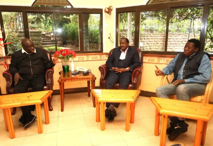 Kalonzo Musyoka seated with fellow opposition leaders during a meeting
