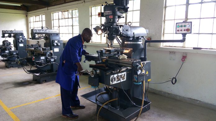 A lathe workshop at a Kenyan technical institute (file photo)
