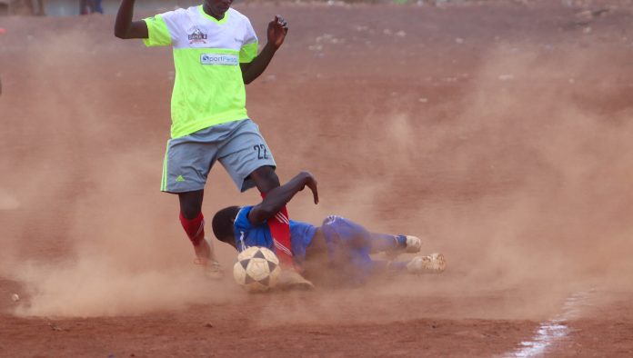Football on an open pitch in Kibra (file photo)