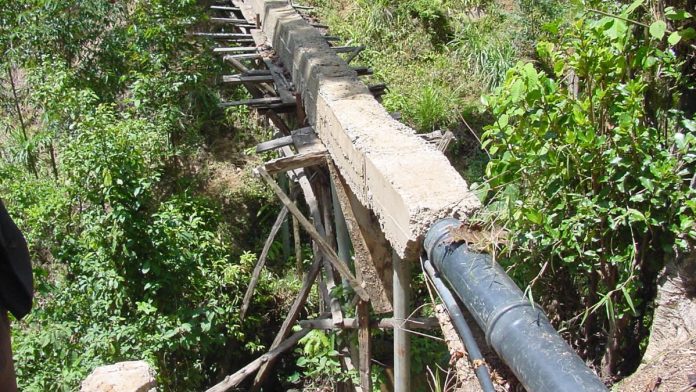 Large water pipes on a Nairobi infrastructure site.