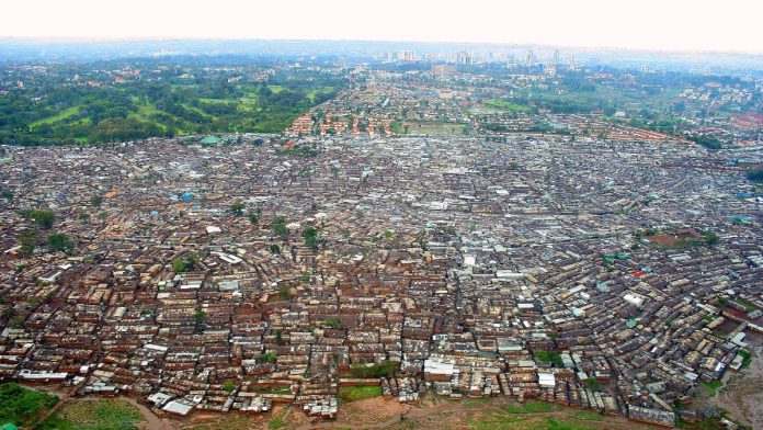 An aerial view of the Kibera settlement in Nairobi (file photo)