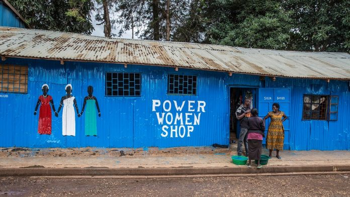 A shopfront on a street in Kibera, Nairobi (file photo)