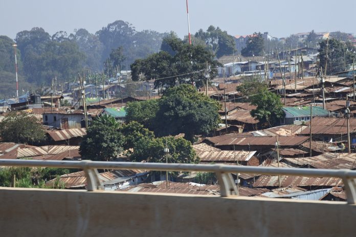Housing seen from the air in Nairobi
