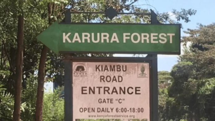 Signage at the Karura Forest Kiambu Road entrance