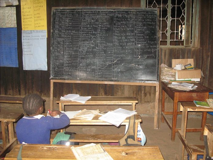 Classroom at a school in Kibera