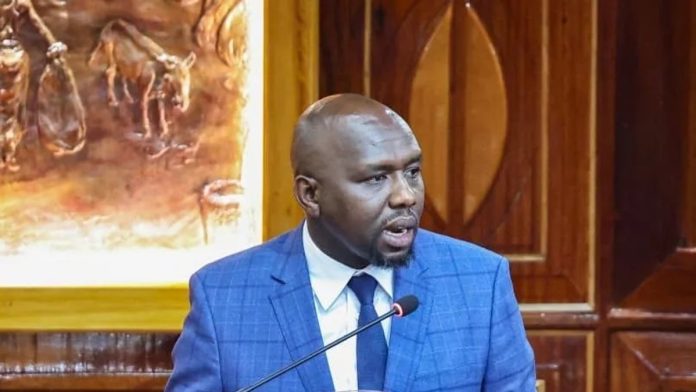 Interior Cabinet Secretary Kipchumba Murkomen addressing the Senate