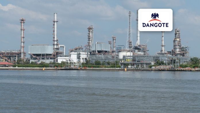 An oil refinery beside the water