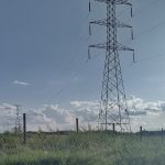 High-voltage electricity pylons in Kenya