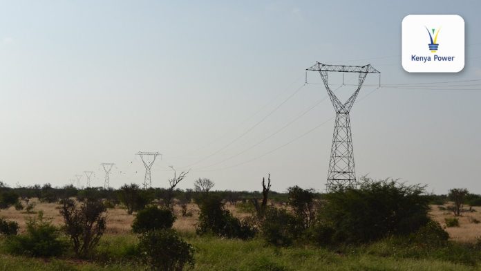 High-voltage power lines in Kenya
