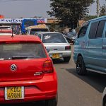 Match-day traffic on a Nairobi road